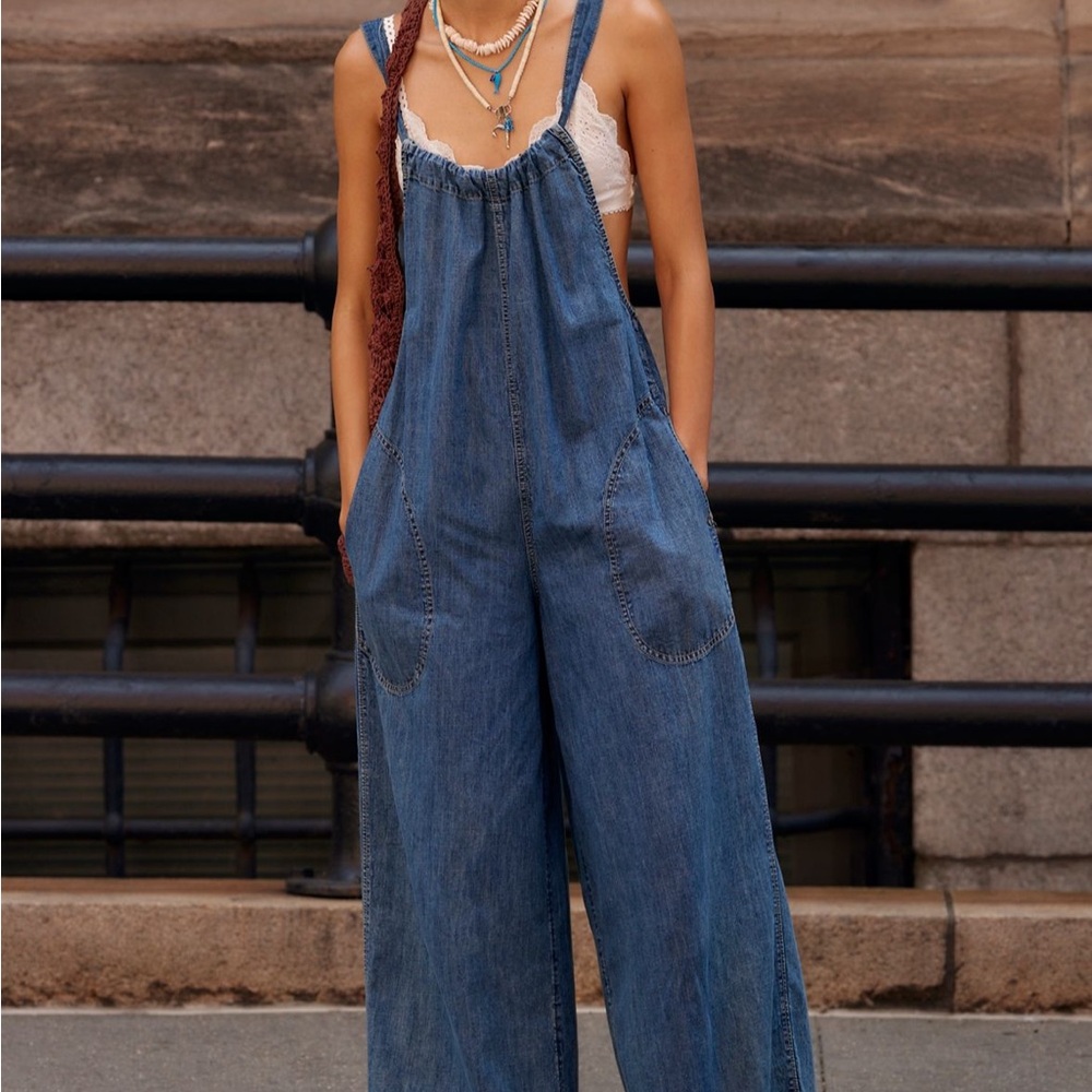 We The Free Indigo Denim Overalls